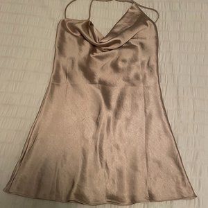 Bäcio Cowl Neck Scoop Back Mini Dress Light Pink Size Small